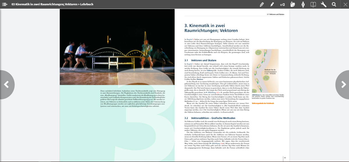 Beispielseite aus dem eText zu Giancoli Physik