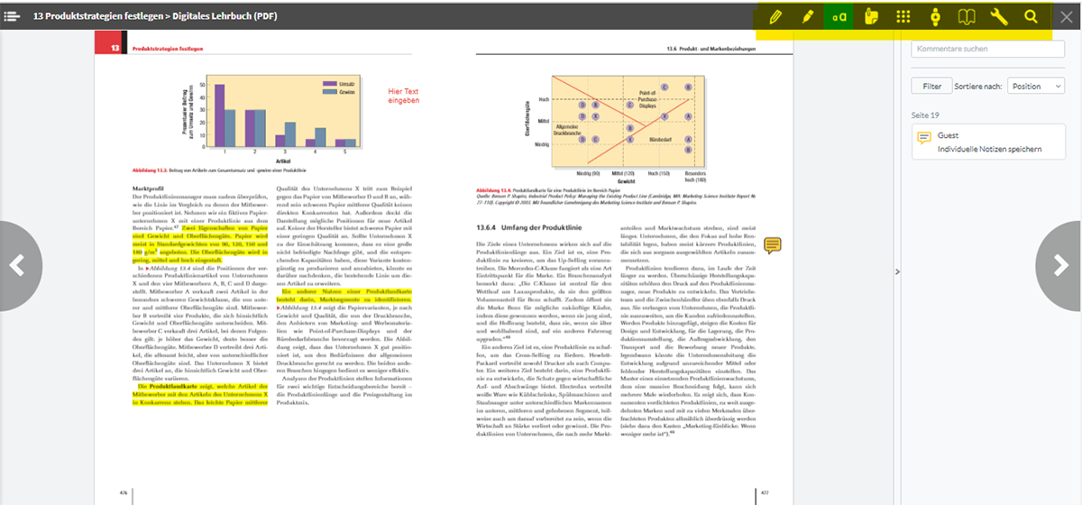 Beispielseite aus dem eText zu Kotler Markteting-Management