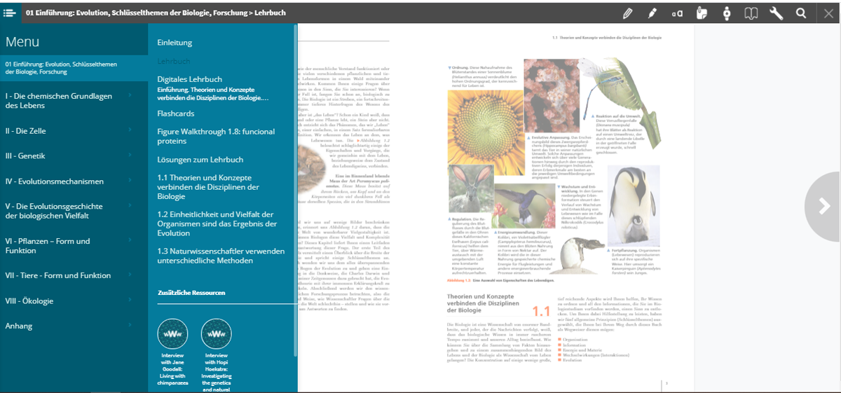 Beispielseite aus dem eText zu Campbell Biologie